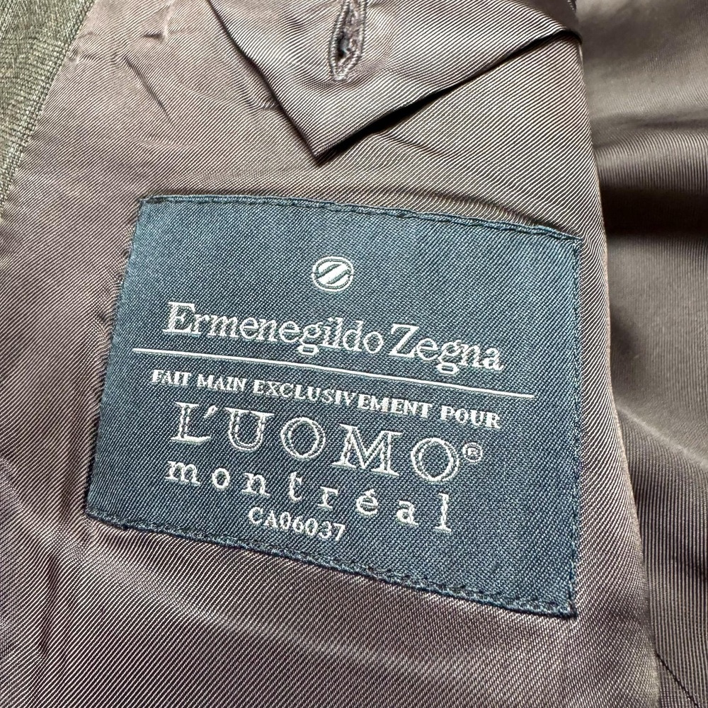 Ermenegildo Zegna‎ Blazer Mens 48L Brown Wool Check Sport Coat Made Switzerland - Picture 9 of 16